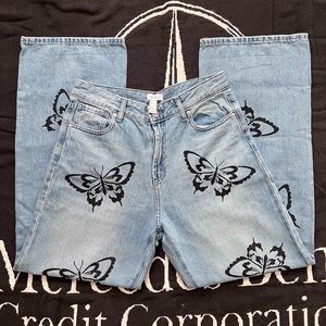 Forever 21 Butterfly wide Jeans